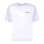 Minimalistisk Bomuld T-Shirt med Broderet Logo