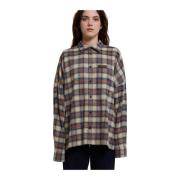 MultiColour Tartan Oversize Skjorte