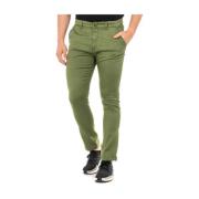 Grønne bukser med knap og lynlås