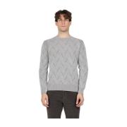 Zigzag Uld og Cashmere Crewneck Sweater