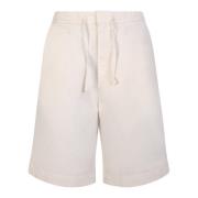 Behagelige lyse beige bomuldsshorts