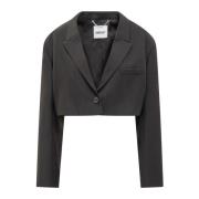 Elegant V-Neck Cropped Blazer