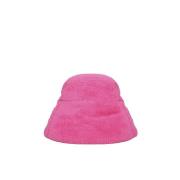 Fuchsia Polyester Hat med Smal Skygge