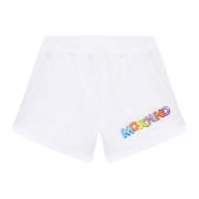 Hvide Børne Jersey Shorts med Multifarvet Logo Print