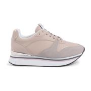 Beige Syntetisk Læder Sneaker