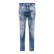 Blå SS24 Jeans med knaplukning
