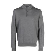 Uld Polo Shirt med Broderet Logo