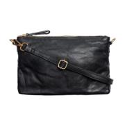 Sort Læder Crossbody Clutch