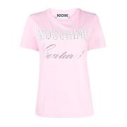 Rosa Krystalbesat T-shirt til Kvinder