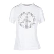T-shirt med nitter og fredssymbol