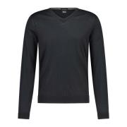 Slim-Fit V-Hals Uld Pullover