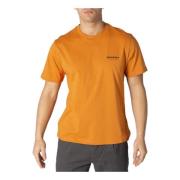 Orange Print Kortærmet T-shirt