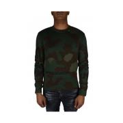 Khaki Camouflage Sweatshirt med Sorte Logoer