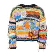Multifarvet Hæklet Sweater