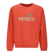 Rød Venice Crewneck Striktrøje