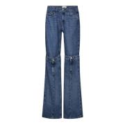 Faded Blue Wide-Leg Jeans