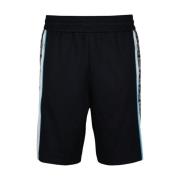 Blå Jersey Bermuda Shorts med hvide FF-striber