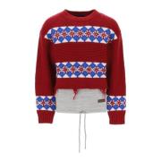 Canadisk Hybrid Sweater med Geometriske Motiver