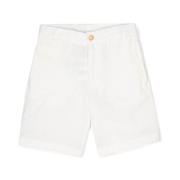 Hvide Linned-Bomulds Shorts