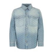 Broderet Denim Skjorte