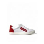 Klassiske Hvide Røde Læder Sneakers