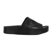 Sort Nubuck Læder Slides