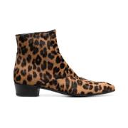 Leopard Ruskind Ankelstøvler