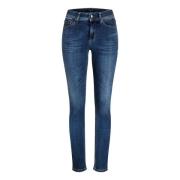 Sophisticated Dark Used Jeans - Højtaljet, Slim Fit