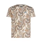 Beige Paisley Print Bomuld T-Shirt