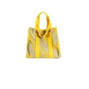 Gul Check Shopper XL Tote Taske