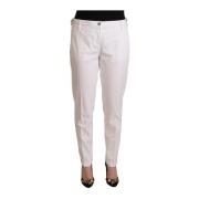 Hvide Mid Waist Tapered Bukser