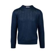 Linen og bomulds sweater med fletninger