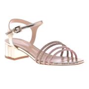 Sandal in platinum nappa leather