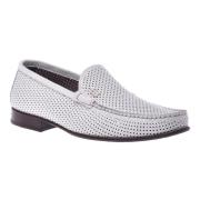 Loafer in white perforated calfskin