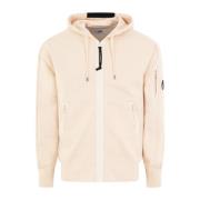 Stilfuld Beige Zip Up Hættetrøje