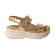 Gylden Læder Komfort Sandal