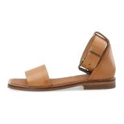 Bred Strop Sandal Vegetabilsk Garvet Læder