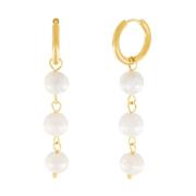 Joy Waterproof Long Pearl Chain Earring 18K Gold Plating