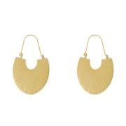 Courage Waterproof Ripple Fan Statement Earring 18K Gold Plating