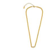 Joy Waterproof Clear CZ & Ball Necklace 18K Gold Plating