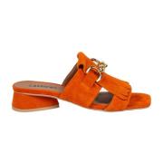 Orange Ruskind Frynser Loafers