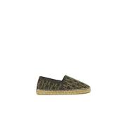 Brun og Guld Canvas Espadrilles