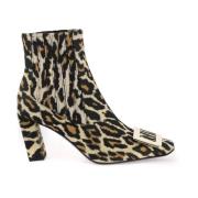 Leopard Jacquard Chelsea Støvler