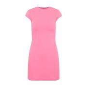 Pink Cap Sleeve Mini Kjole