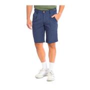 Blå Stribet Bermuda Shorts