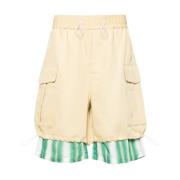 Gule Cargo Shorts Twill Stof