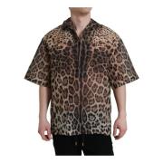 Leopard Print Button Down Skjorte