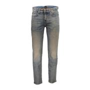 Vintage Blå Bomuld Jeans Regular Fit