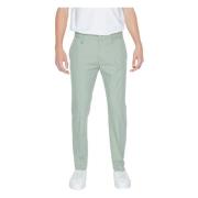 Grønne ensfarvede bukser med lommer
