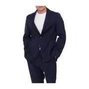 Blå Uld Slim Fit Blazer